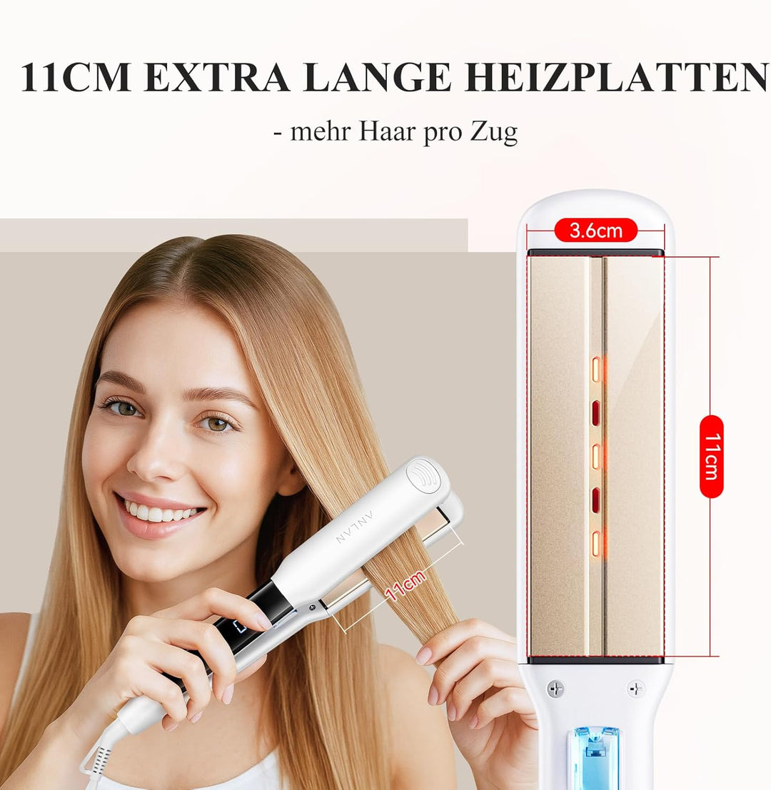 ANLAN Glätteisen und lockenstab 2 in 1, Professionelles Ionen glätteisen, Anti-Statisch, Rotlicht&In