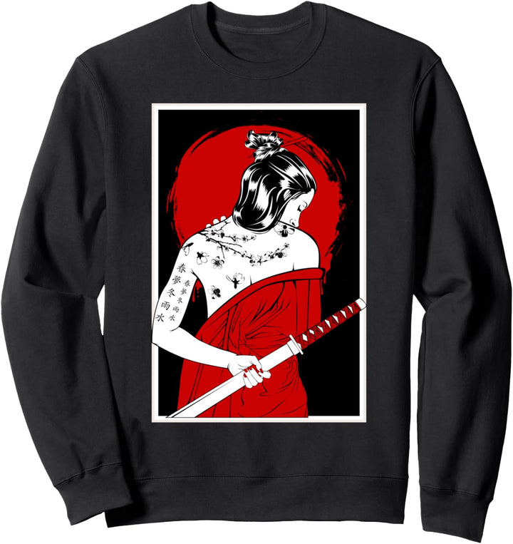 Japanische Samurai-Kultur-Landschaft, Vintage, Sakura, Kirschspass Sweatshirt