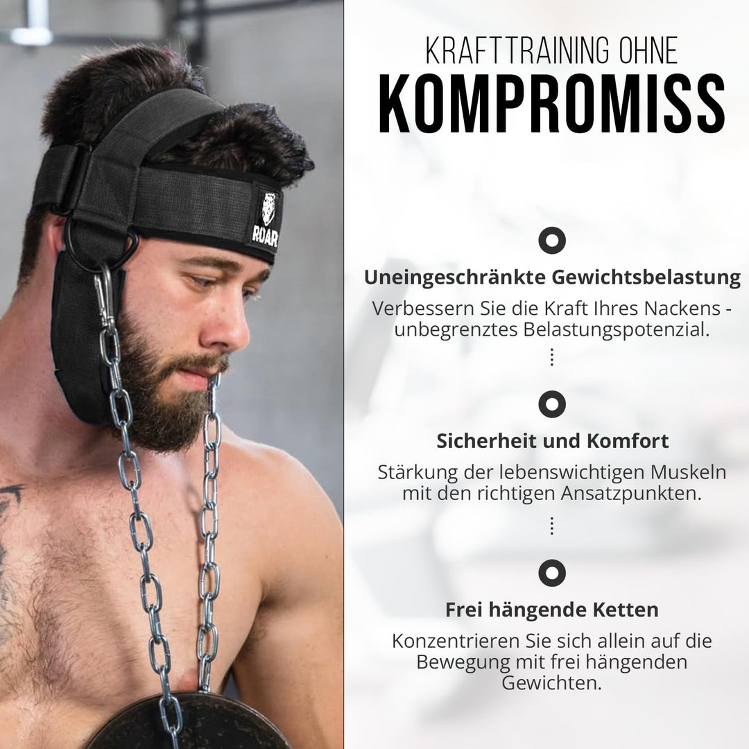 Roar® Halsgeschirr, Gewichtheber-Trainer, dicker Riemen, Hals für Workout-Entwicklung, Hut, Widersta