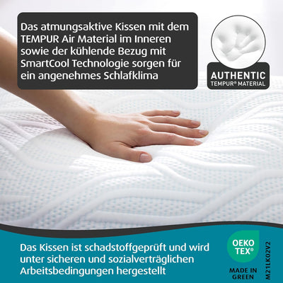 TEMPUR Comfort Air Medium Schlafkissen, atmungsaktives Kopfkissen für jede Schlafposition, MADE IN G