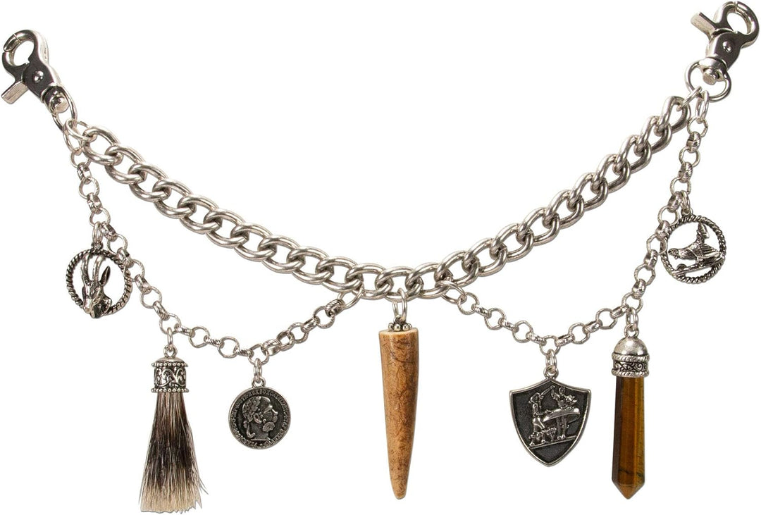 Alpenflüstern Trachten-Charivari Phineus - Hochwertiger Herren-Trachtenschmuck mit Trophäen-Anhänger