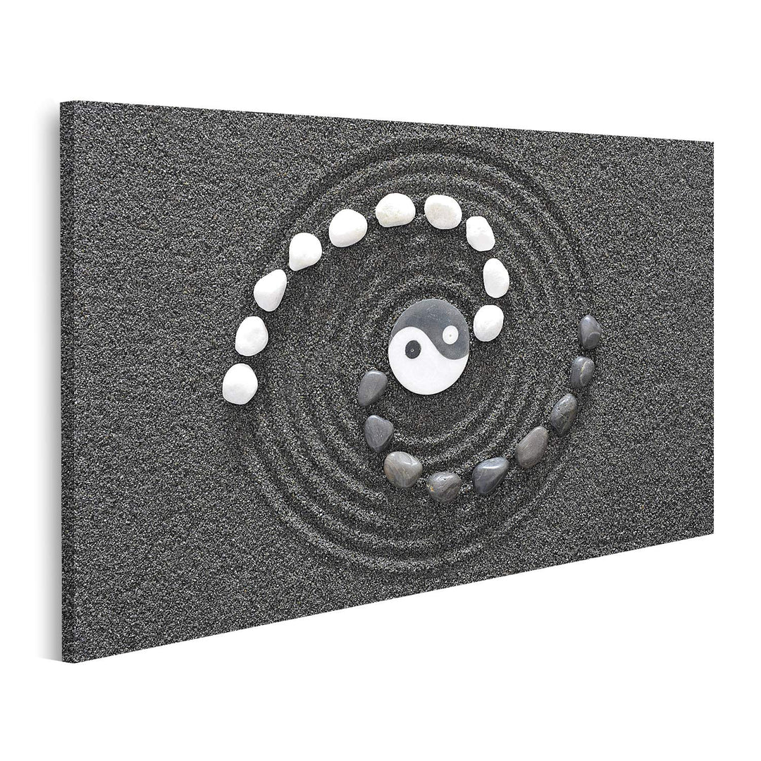 islandburner Bild auf Leinwand Zen Steine Mit Yin Und Yang Bilder Wandbilder Poster Leinwand 80x40cm