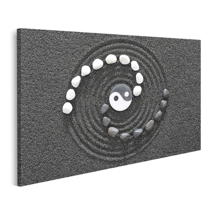 islandburner Bild auf Leinwand Zen Steine Mit Yin Und Yang Bilder Wandbilder Poster Leinwand 80x40cm