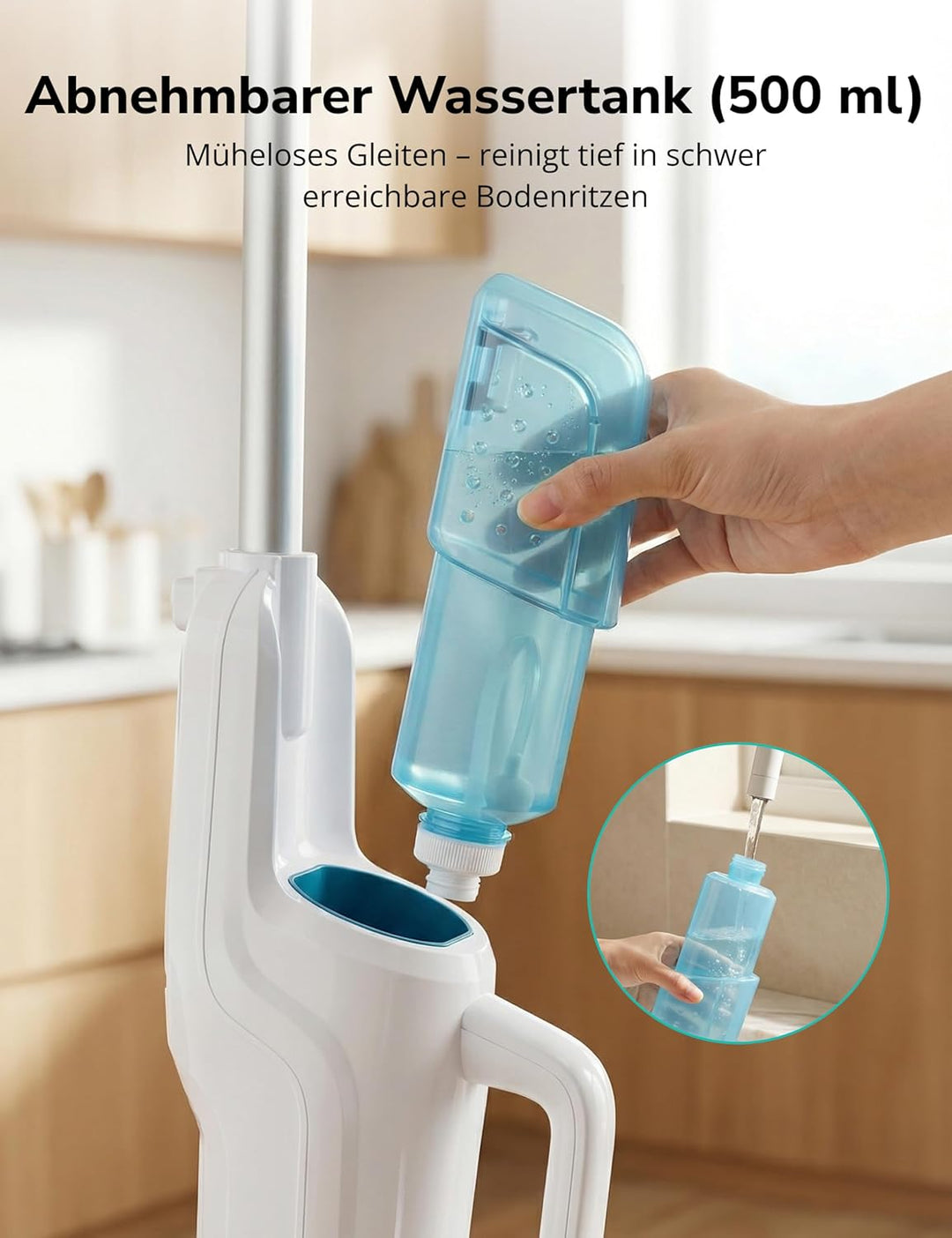 Dampfreiniger 10-in-1 mit Handgerät, 15s Schnellaufheizung, 2 Dampfstufen & Sprayfunktion, 500 ml Ta
