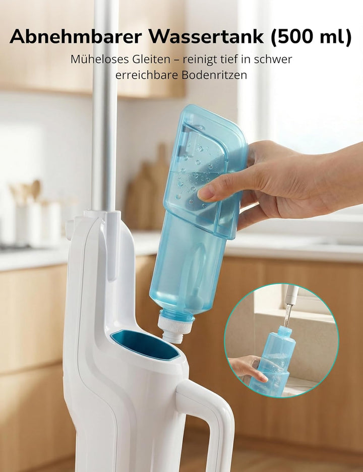 Dampfreiniger 10-in-1 mit Handgerät, 15s Schnellaufheizung, 2 Dampfstufen & Sprayfunktion, 500 ml Ta