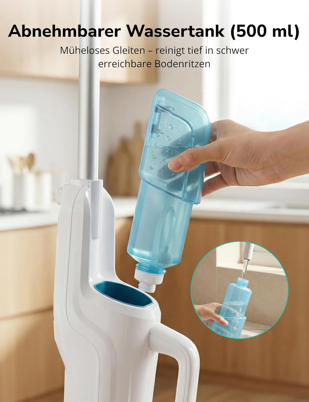 Dampfreiniger 10-in-1 mit Handgerät, 15s Schnellaufheizung, 2 Dampfstufen &amp; Sprayfunktion, 500 ml Ta