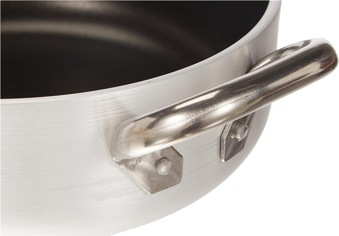 Pentole Agnelli ALSA2106S24 Stielkasserolle mit Griffen, Aluminium, Silber, 24 cm, 24 cm