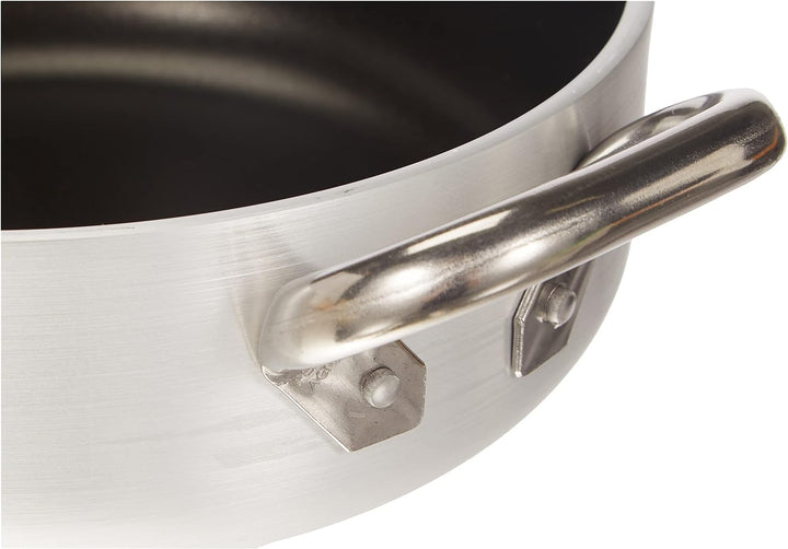 Pentole Agnelli ALSA2106S24 Stielkasserolle mit Griffen, Aluminium, Silber, 24 cm, 24 cm