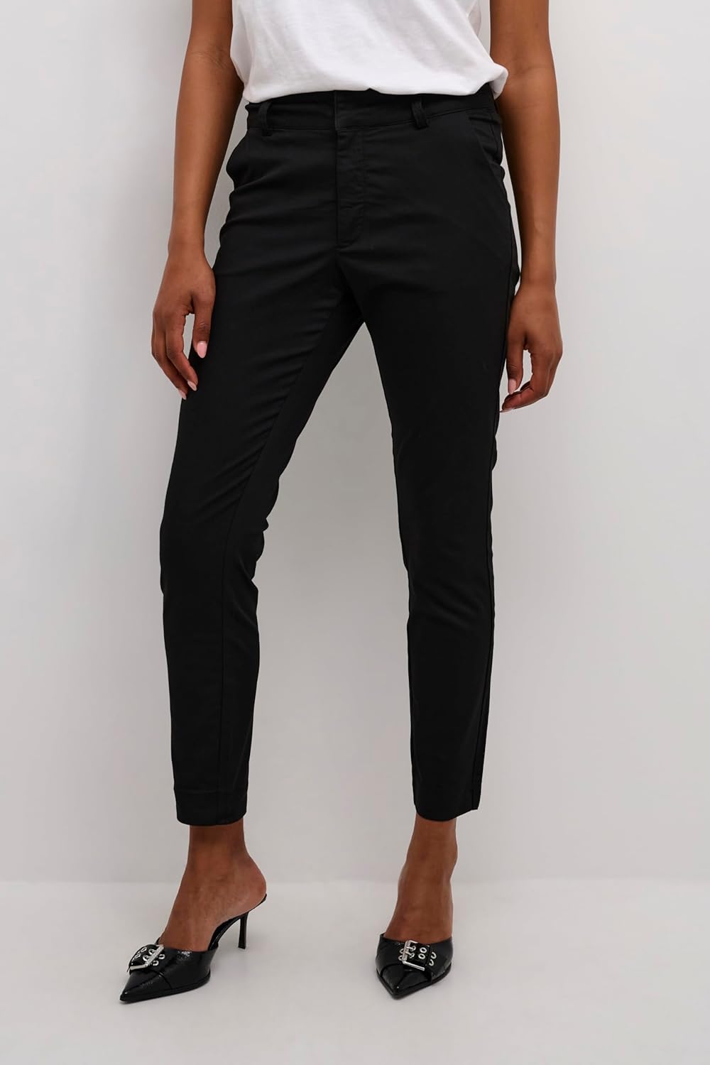 KAFFE Casual Hose Kalea Damen Chino Hose Elegant Klassische Stoffhose 32 Black Deep, 32 Black Deep