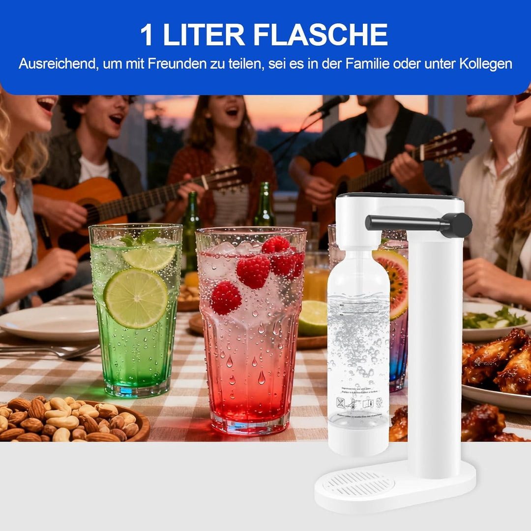 Wassersprudler Weiss inkl. 1 Liter Flasche, Stylisch und platzsparend, Höhe 42,3 cm 192, 192