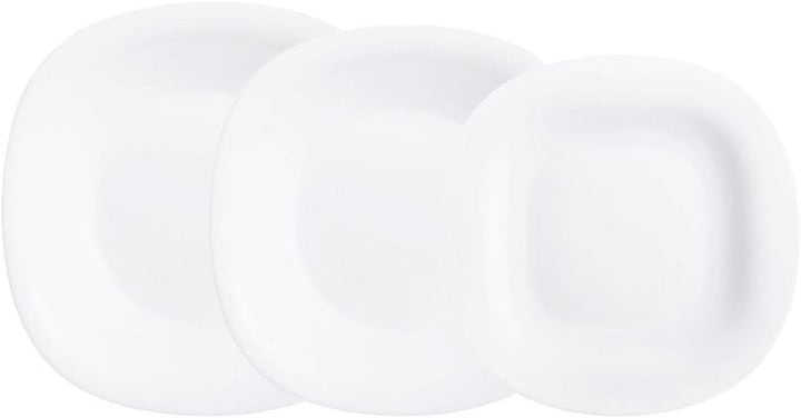 Luminarc Neo Carine Tafelservice aus Opalglas für 6 Personen, 18-teilig, extra robust, weiss, neues