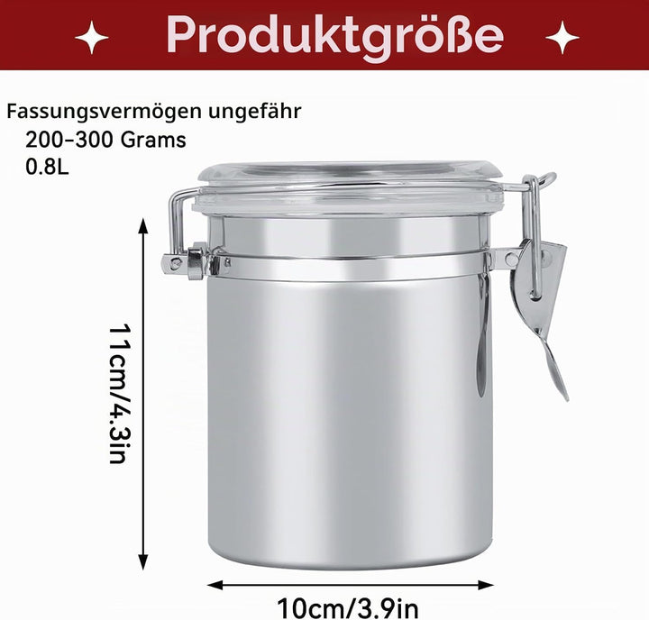 700ml Kaffeedose Edelstahl, Luftdichte Kaffeebehälter Mit Messlöffel, Kaffeedosen Set Mit Kalenderra