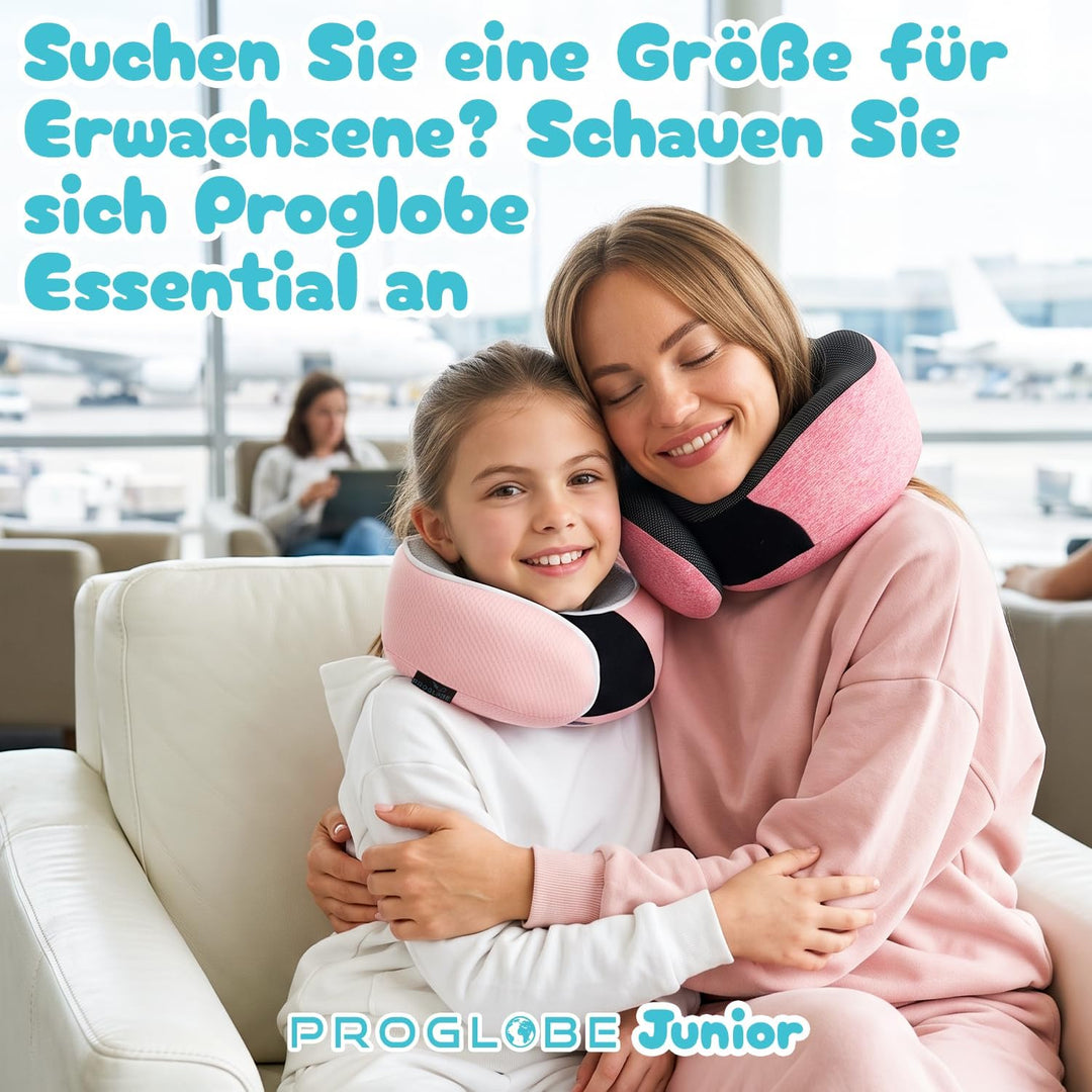 Proglobe Junior Nackenkissen für Kinder - Ergonomisches Reisekissen aus Memory-Schaum für Auto, Flug
