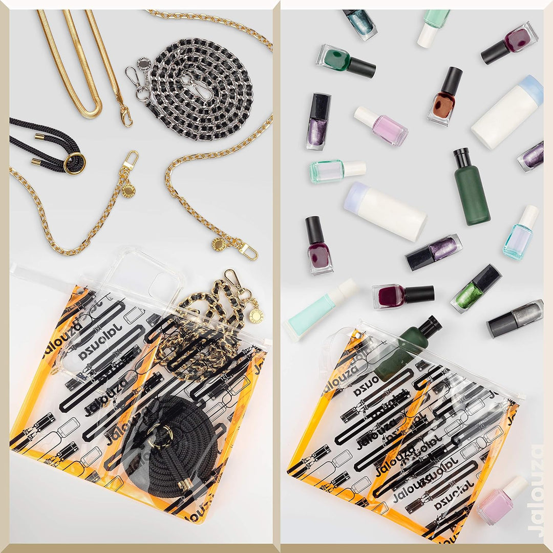 Jalouza Handykette, Kordel & Hülle Bundle kompatibel mit iPhone 12 & 12 Pro - Gliederkette in Silber