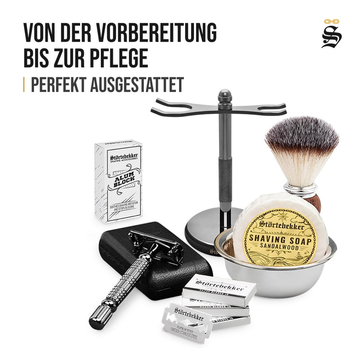 Störtebekker® Premium Rasierseife Sandelholz 70g x 3 - Handgefertigte Seife für ergiebigen Rasiersch