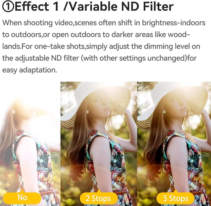 Kase 77 mm Filter 3-in-1 VND+CPL + Black Mist mit Adapterring 72 – 77 mm, variabel 1,5-8 Stops (ND3-