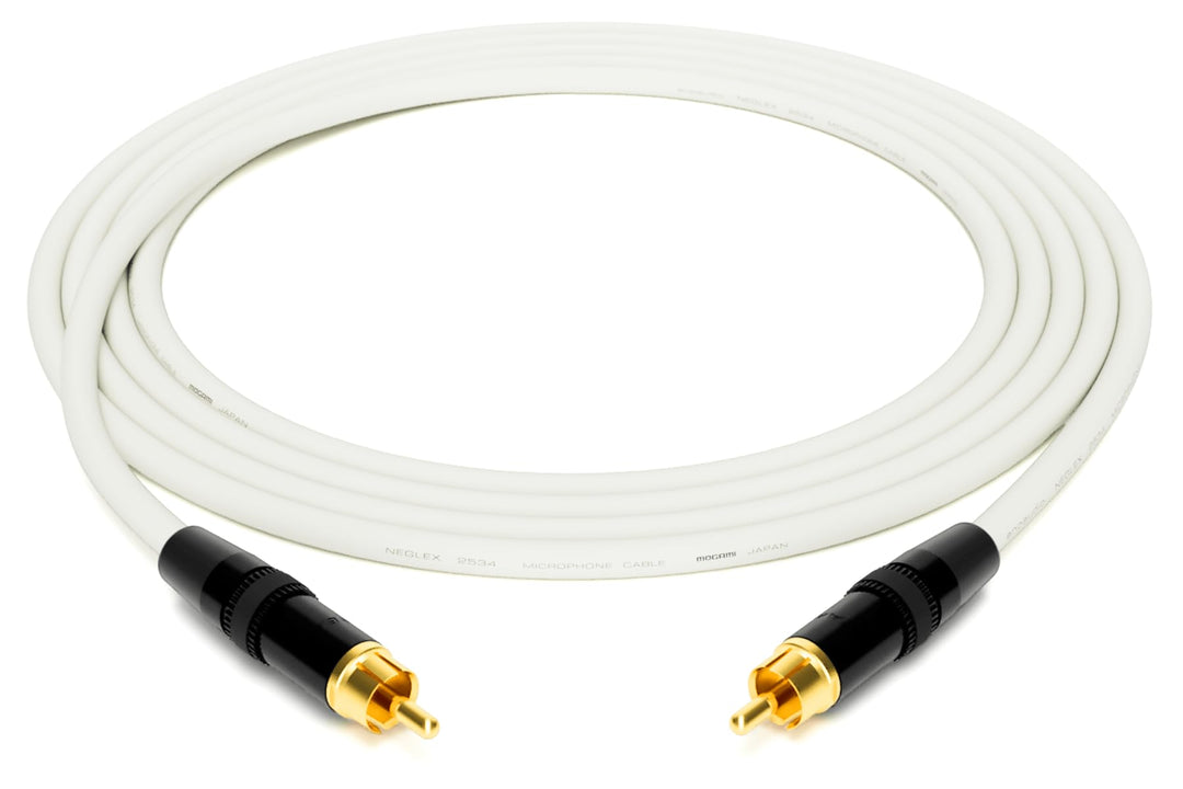 enoaudio Mogami 2534 Quad Professionel Studio Kabel | Neutrik Gold Cinch RCA | HiFi, White, 0,5 m Wh
