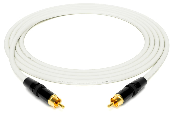 enoaudio Mogami 2534 Quad Professionel Studio Kabel | Neutrik Gold Cinch RCA | HiFi, White, 0,5 m Wh