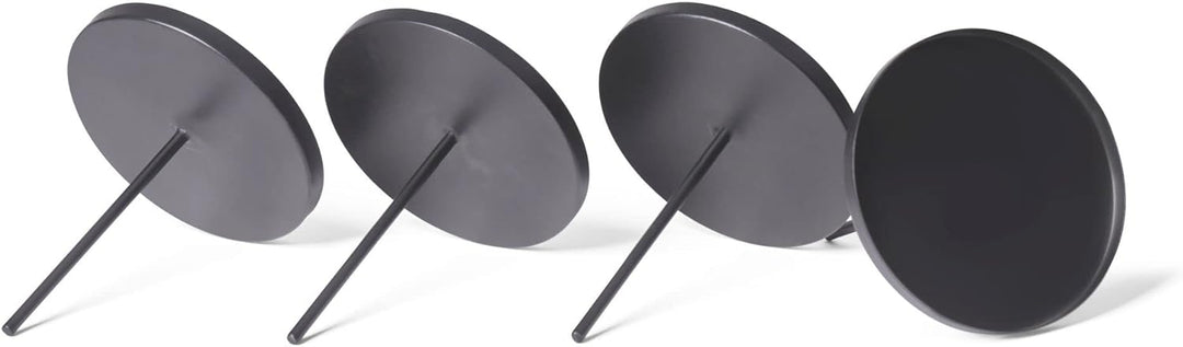 Novaliv 4X Kerzenpick Flach, 9 cm SCHWARZ Kerzenhalter für Adventskranz Kerzenpin Weihnachtskranz 4