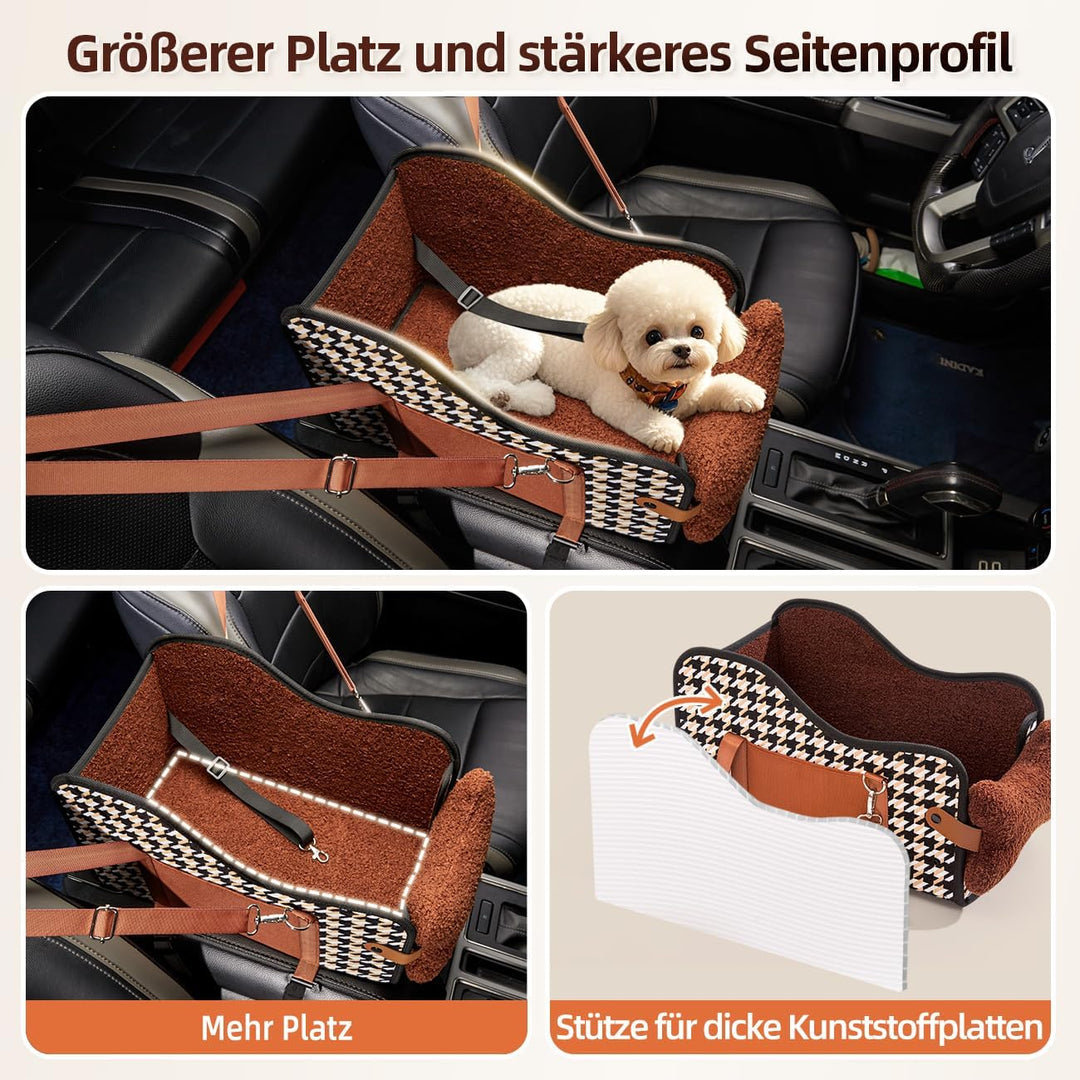 Hundesitz Mittelkonsole Auto,hundesitz Auto kleine Hunde, Wasserdicht, Seitentaschen & Schnellmontag