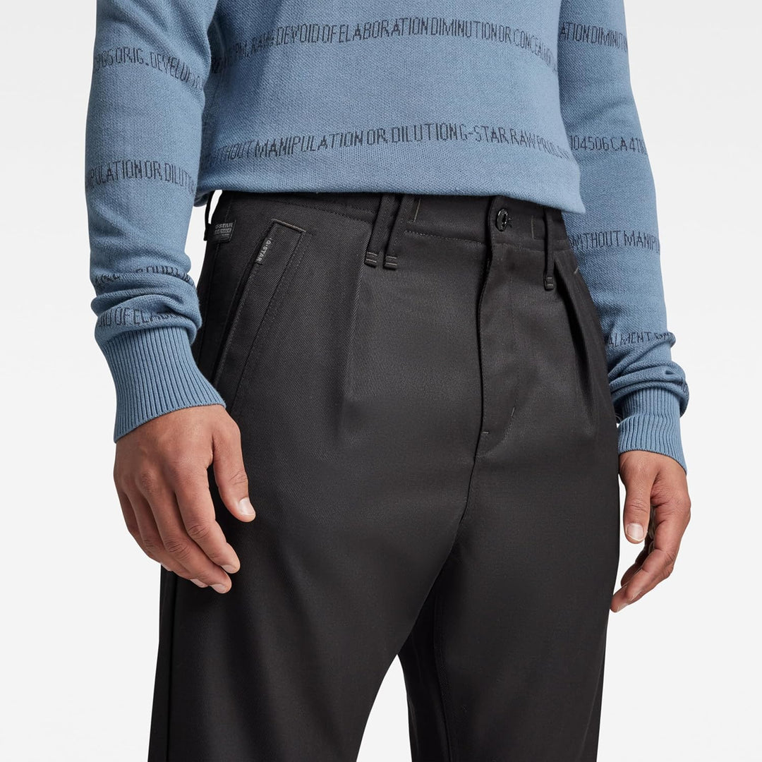 G-Star RAW Herren Pants Drawstring Tapered Chinohose 28W Schwarz (Dk Black D21979-c897-6484), 28W Sc