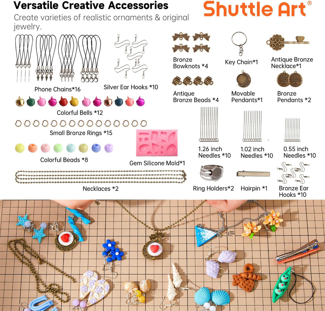 Shuttle Art Polymer Clay, 60 buntes Weich-Ton-Set, 1,65 kg/ 3,64 lb, ofenhärtende Modelliermasse Set