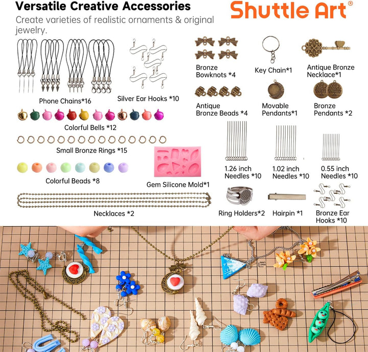 Shuttle Art Polymer Clay, 60 buntes Weich-Ton-Set, 1,65 kg/ 3,64 lb, ofenhärtende Modelliermasse Set