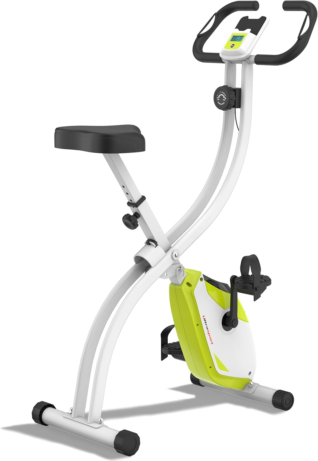 Ultrasport F-Bike 150/200, Heimtrainer, 8 Widerstandsstufen, Tablethalterung, Handpulssensoren, falt