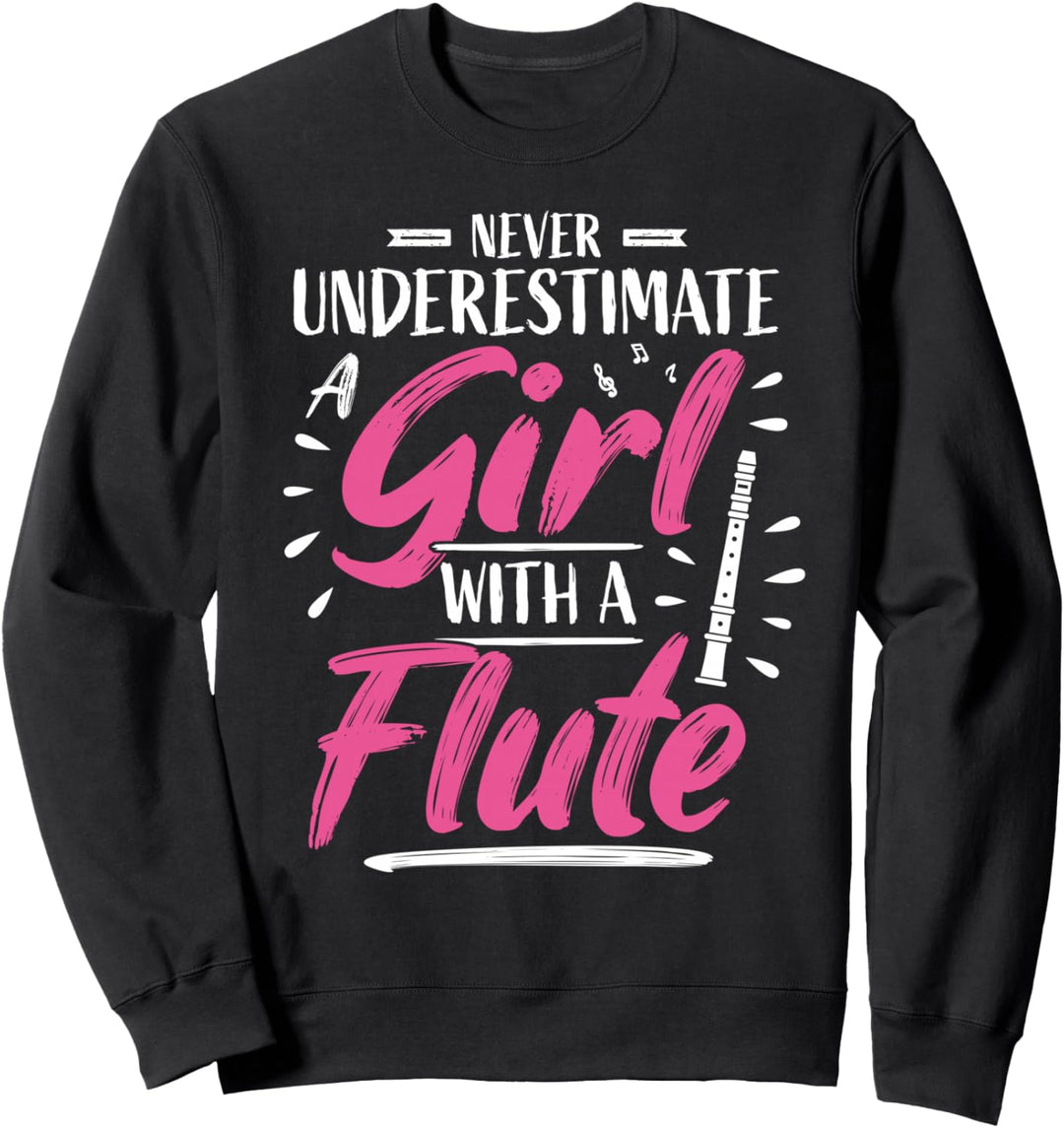 Mädchen Flöte Flötenspielerin Flötistin Sweatshirt