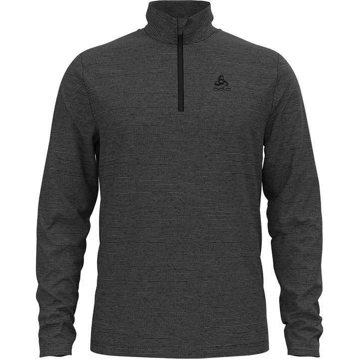 Odlo Herren Roy_542332 Mid Layer mit Reissverschluss (1er Pack) XS Shale Grey - Black Stripes, XS Sh