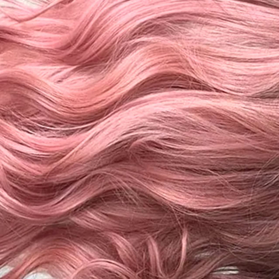Lange Lockige Gewellte Rosa Perücken für Frauen, Lange Locker Gewellte Perücke Frauen Mädchen Gelock