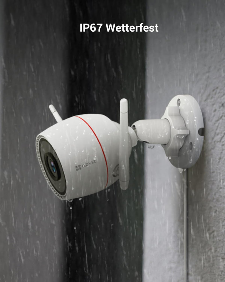 EZVIZ 2K Outdoor WLAN IP Kamera, IP67 Überwachungskamera mit KI-Personenerkennung, Farbnachtsicht, a
