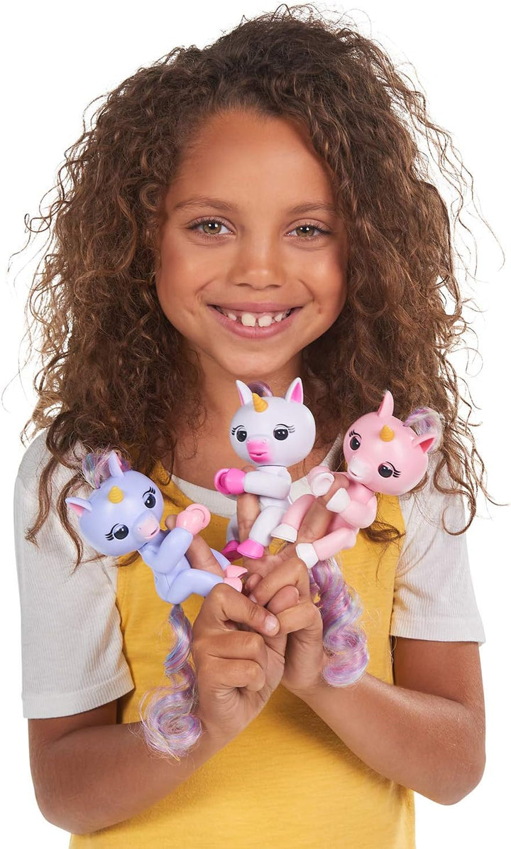 Fingerlings Einhorn rose mit Regenbogenmähne, interaktives Spielzeug, reagiert auf Geräusche, Bewegu