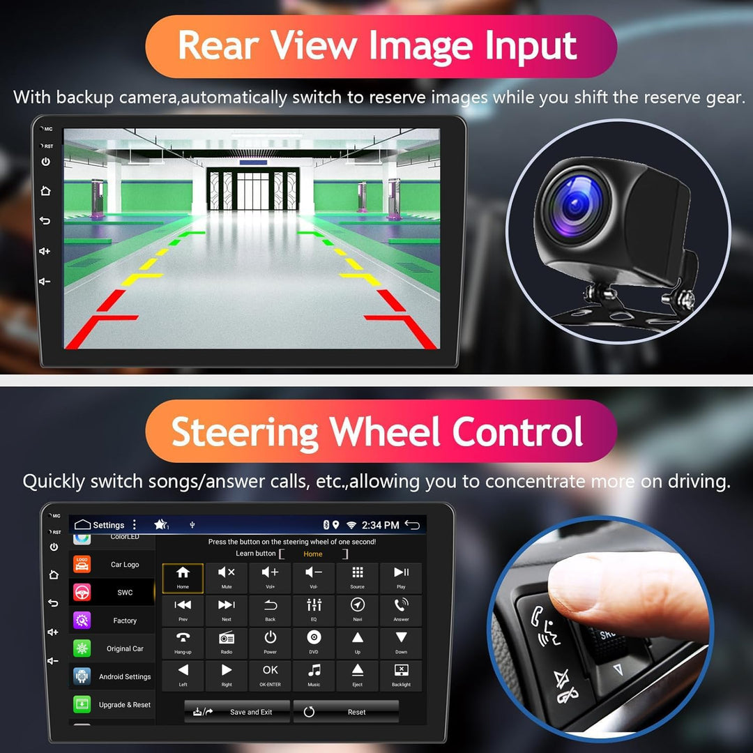 YUNTX Android 10 Autoradio Compatible Avec Mitsubishi Lancer (2010-2017)- GPS 2 Din - Caméra arrière