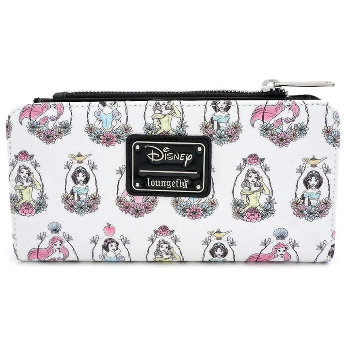 Loungefly x Disney Princess Portraits Allover-Print Wallet Mehrfarbig, Weiss Einheitsgrösse, Mehrfar