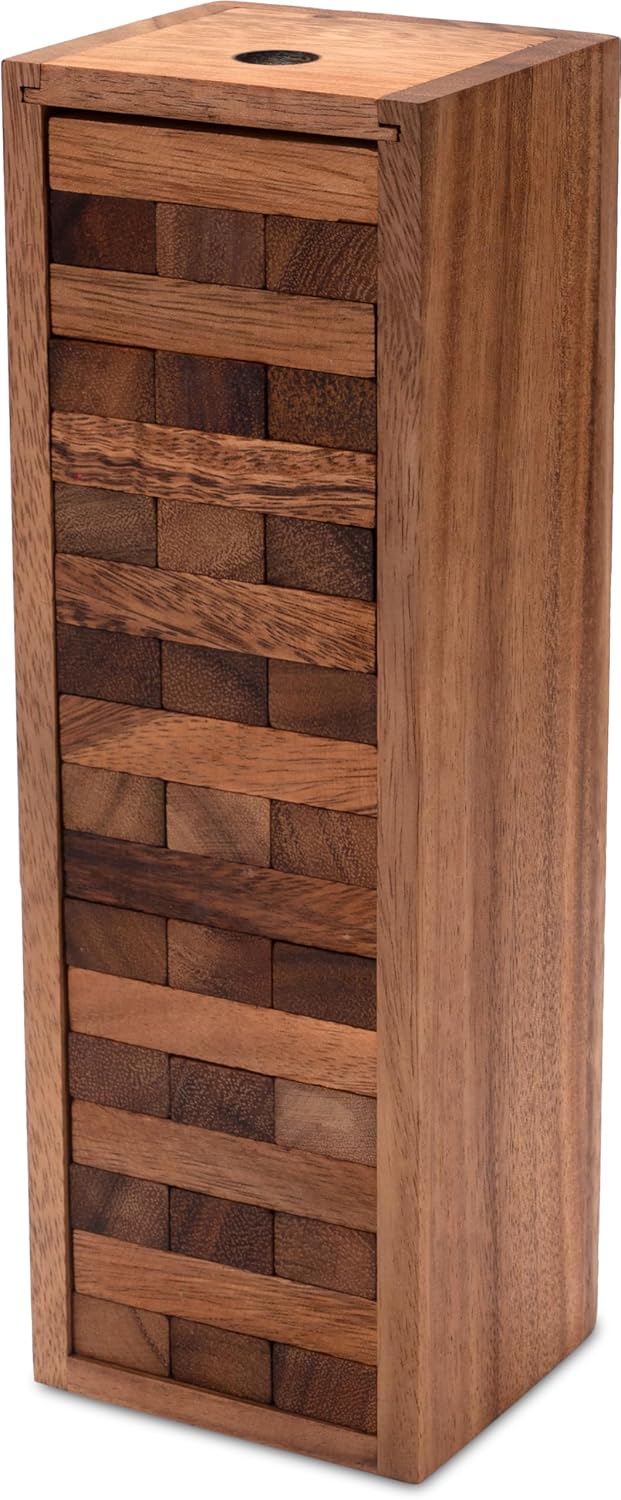LOGOPLAY Wackel Turm Gr. XL - 30 cm Höhe - Condo - Holzturm - Geschicklichkeitsspiel - Gesellschafts