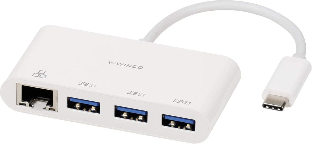 Vivanco CC UC UA3RJ45 USB-C™ (USB 3.2 Gen 2) Multiport Hub Weiss