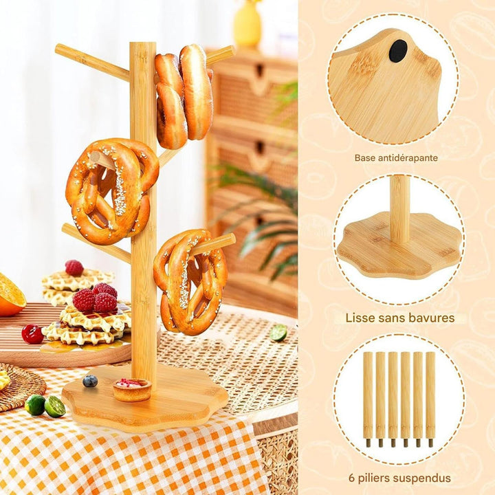 Générique Brezelständer, Wurstständer aus Holz, Thekenständer in Baumform für Wurst und Donuts