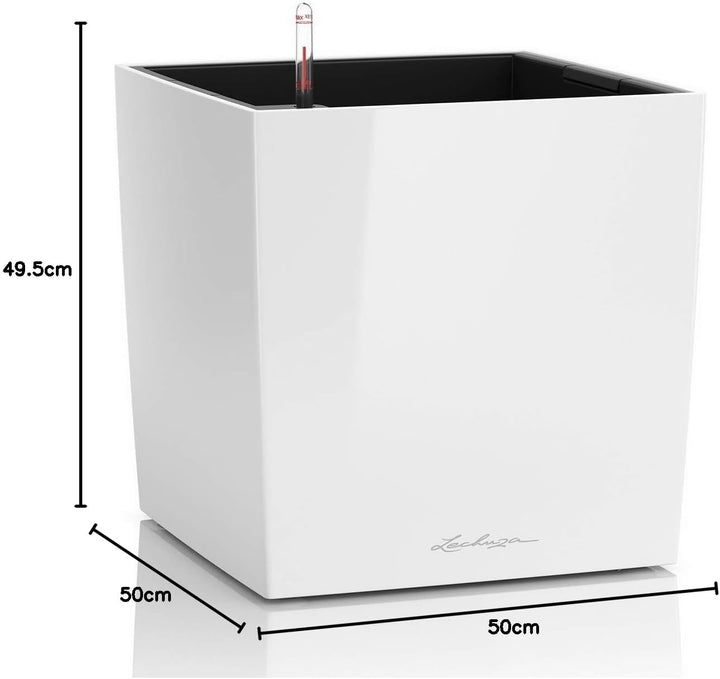 LECHUZA CUBE Premium 50 weiss hochglanz 16560 49x49x49.5 cm Weiss Hochglanz, 49x49x49.5 cm Weiss Hoc