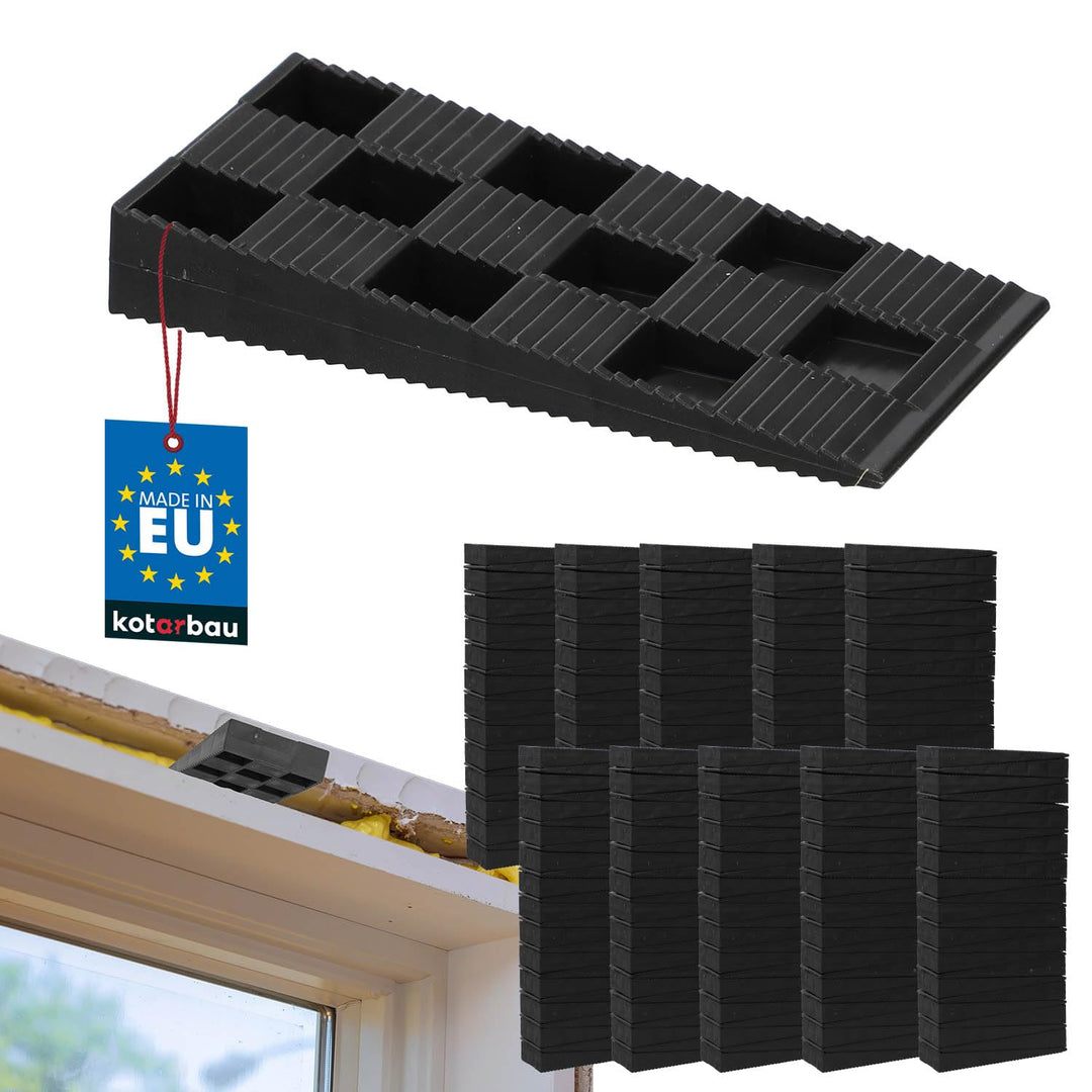 KOTARBAU® 250er Set Montagekeile Kunststoff 94 x 44 x 14 mm für Fenster Türen Türzarge Fensterrahmen