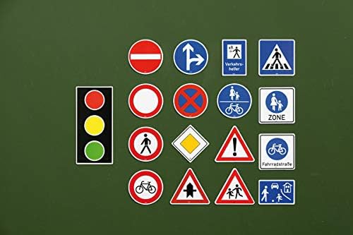 Betzold - Verkehrszeichen-Set Kinder magnetisch 218 Teile Verkehrsschilder Magnet Tafel