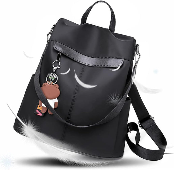 shepretty Damen Rucksack Anti Diebstahl Umhängetasche Multifunktions Schultaschen 8864-oxford-schwar