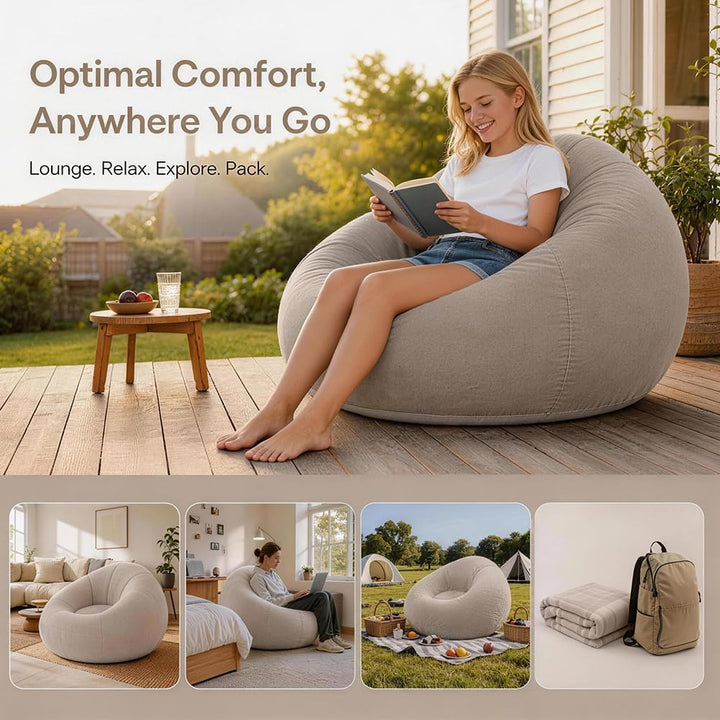 Aufblasbarer Sitzsack, Aufblasbares Stuhl Sofa, Sitzsack Aufblasbar, Aufblasbarer Lounge Sessel, Tra