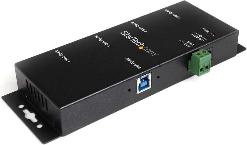 StarTech.com 4 Port USB 3.0 Hub - Industrieller USB-A Hub aus Metall mit ESD und Überspannungsschutz