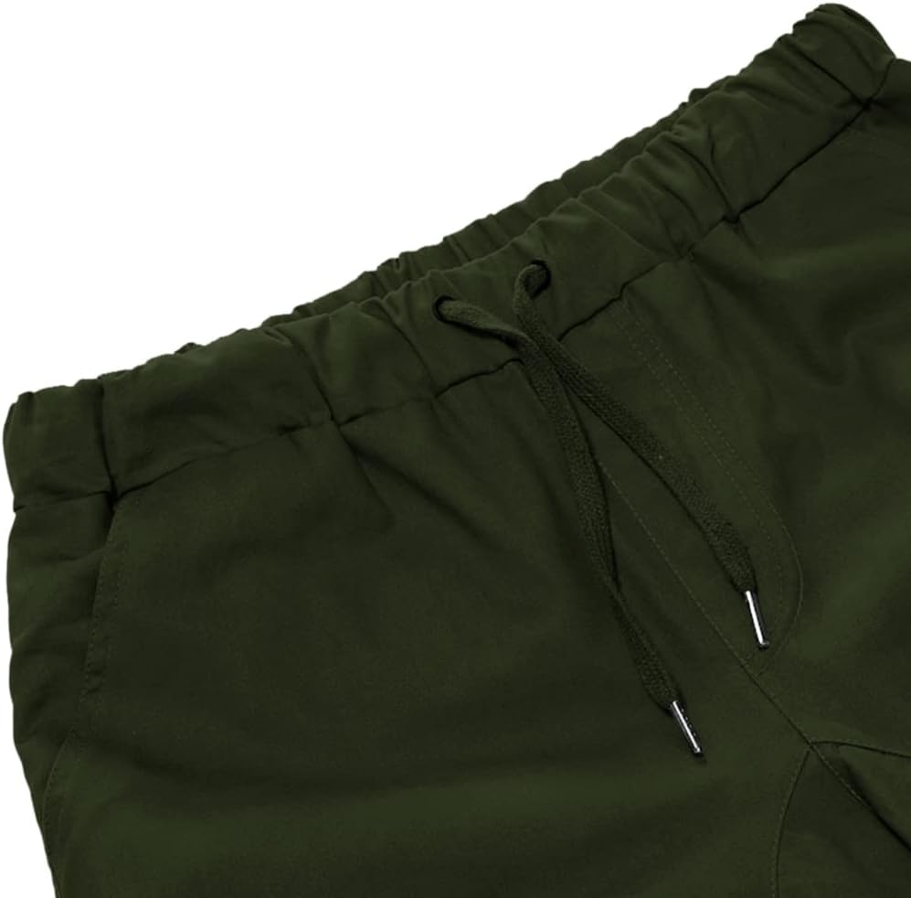 Cindeyar Herren Shorts Sommer Chino Jeans Kurze Hosen Stretch Jogger Cargo Shorts Slim-Fit M 175grün
