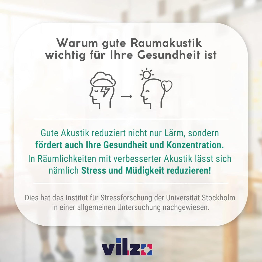 vilz 12 Stück Schallabsorber Panel Akustik aus recyceltem Filz - Akustikplatten Schalldämmung 250x25