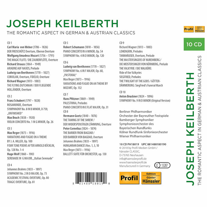 Joseph Keilberth: The Romantic Side of German Classic, Audio-CD