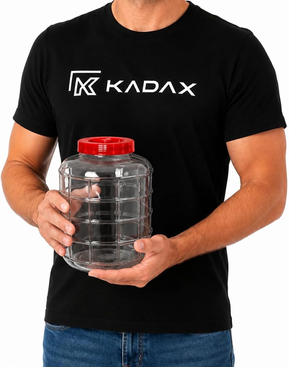 KADAX Gärballon, Glasballon mit Deckel aus Kunststoff, Weinballon, Glasgärballon, universelles Glas,