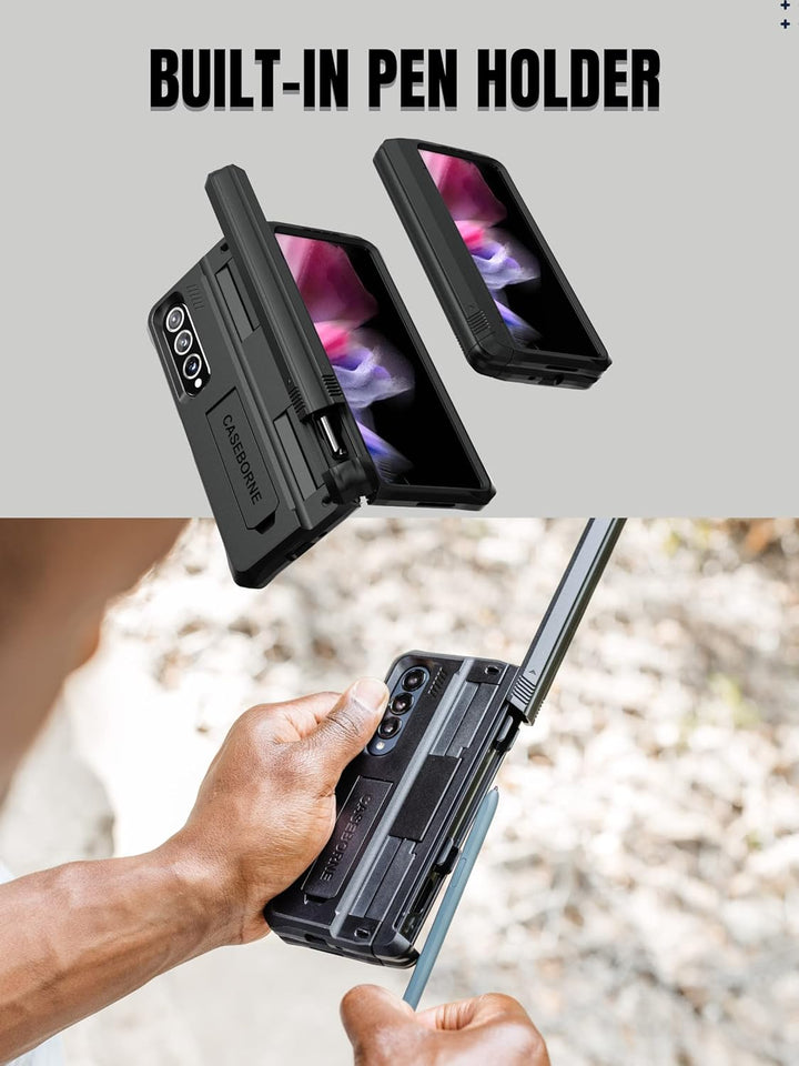 CaseBorne V Kompatibel mit Samsung Galaxy Z Fold 4 Case - Vollschutzhülle mit Semi-Auto Scharnier-Co