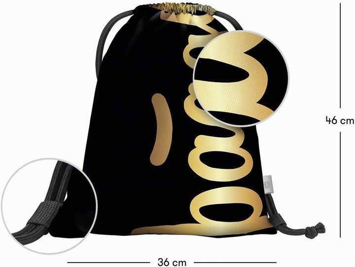 Baagl Federmäppchen und Turnbeutel Set 2-teilig Schule Sportbeutel - Gold | Federtasche, Gymsack und